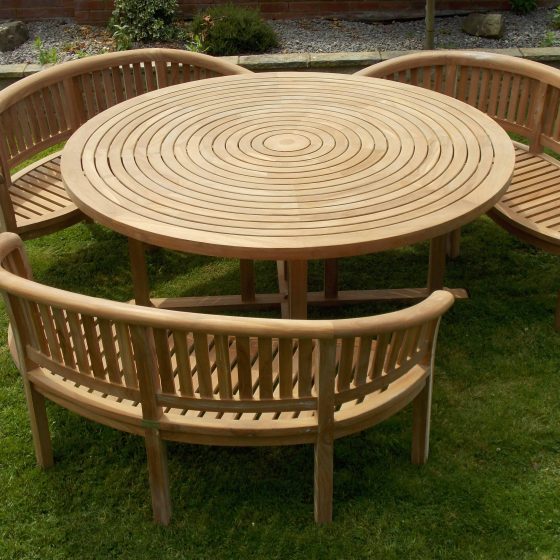 rattan round garden table set - Teak Garden Furniture Outlet