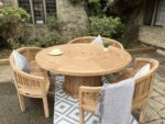 Teak Garden Furniture Round Table 3 bench