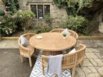 Teak Garden Furniture Round Table 3 benches 1 1