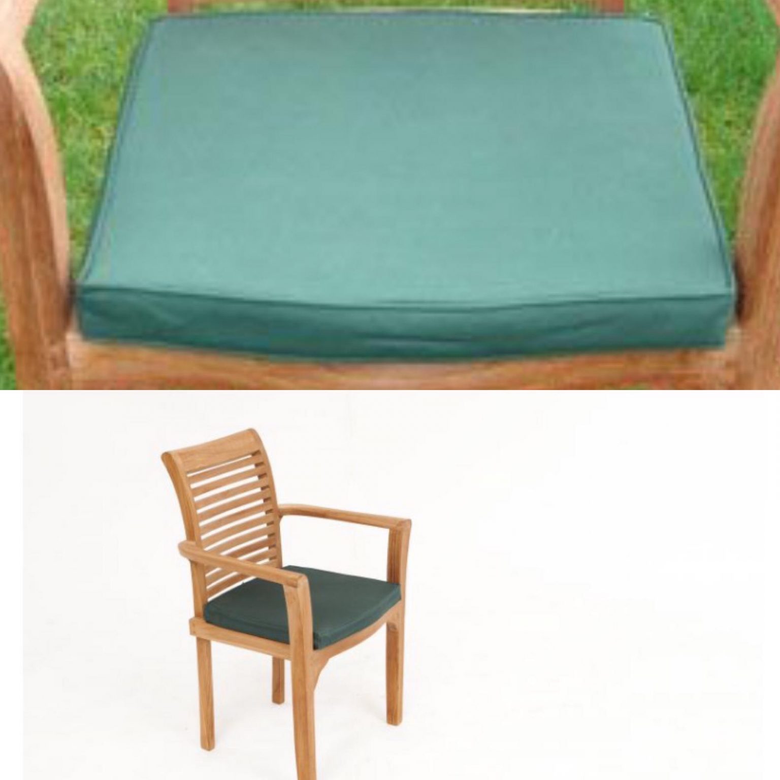 Cushion Green for Teak Garden Furniture Stacking Chair Teak Garden