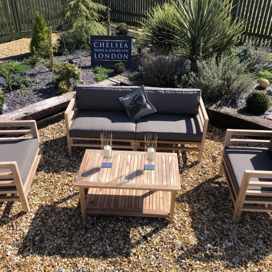 Rattan Garden Furniture Round Garden Table Set - Teak Garden Furniture