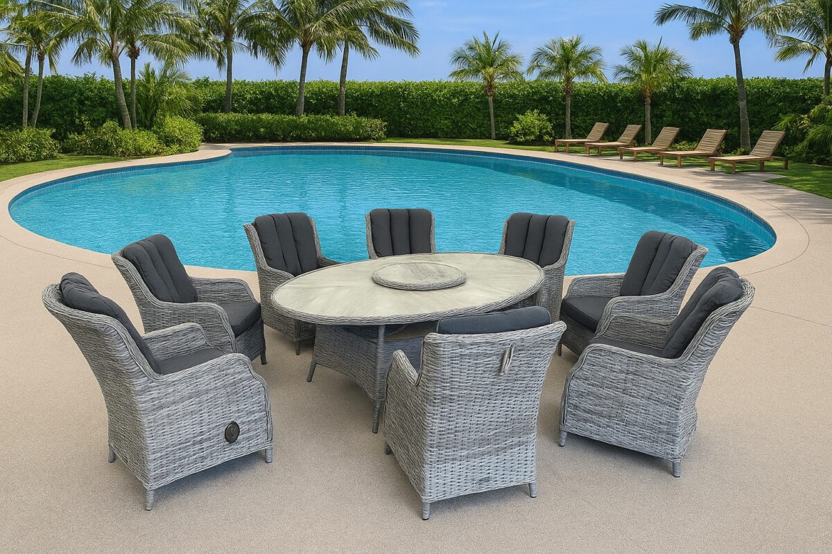 rattan oval garden set