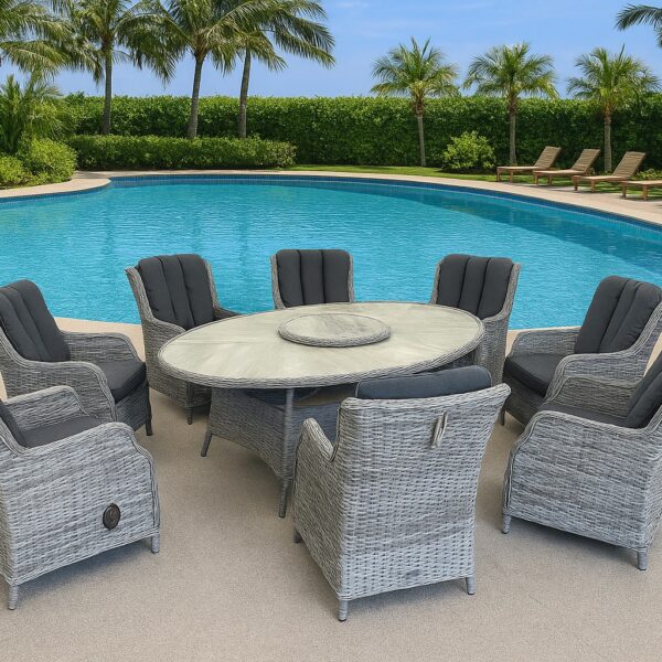 rattan oval garden set