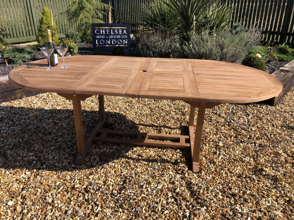 Teak Outdoor Extending Table 160 230cm Teak Garden Furniture Outlet