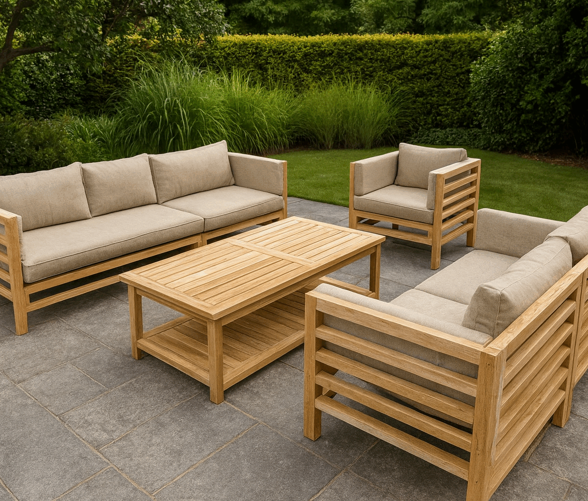 teak sofa set