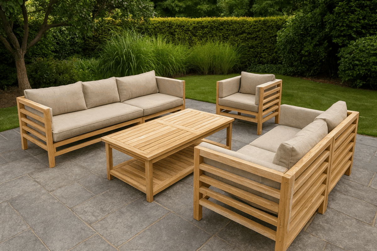 teak sofa set