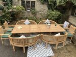 16 Seater Rectangular Teak Extending Table Set