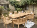 Teak Garden furniture Rec Table Bench Chairs 14