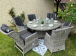 rattan garden fire pit set