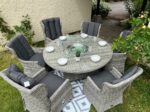 rattan garden set fire pits