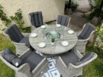 rattan garden set with fire pits