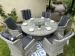 rattan with fire table