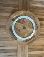 teak lazy susan back