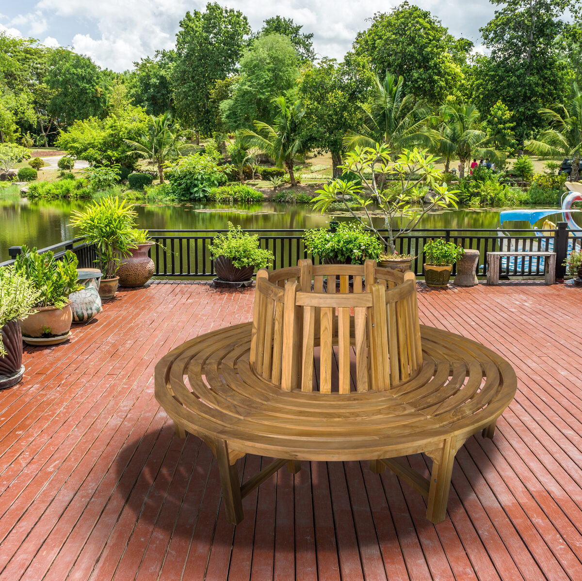 Teak seat for garden furniture