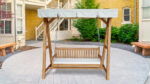 teak outdoor swing