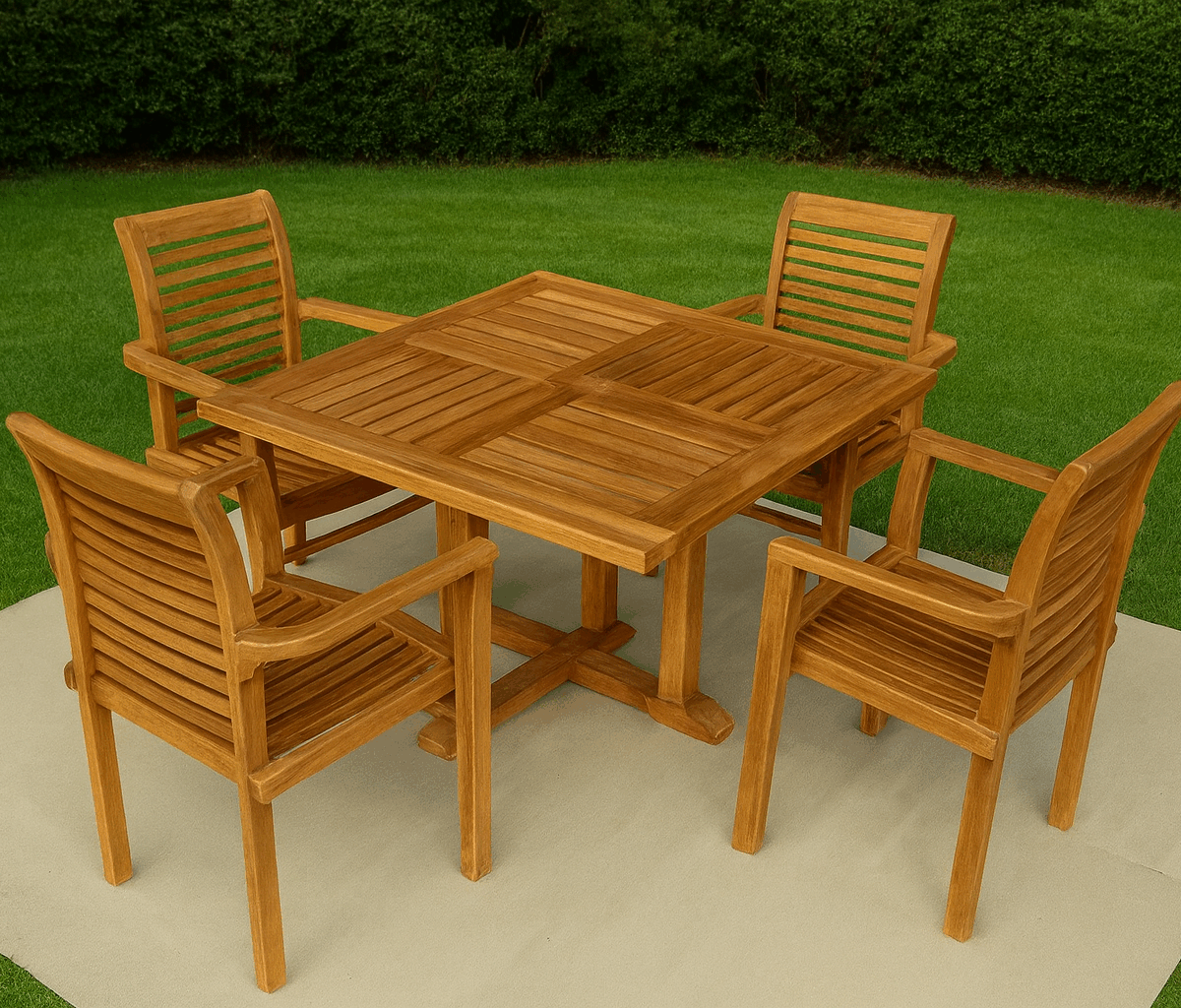 square teak table