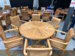 teak sunrise table with 6 ch
