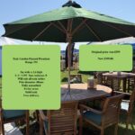 3m outdoor parasol teak green