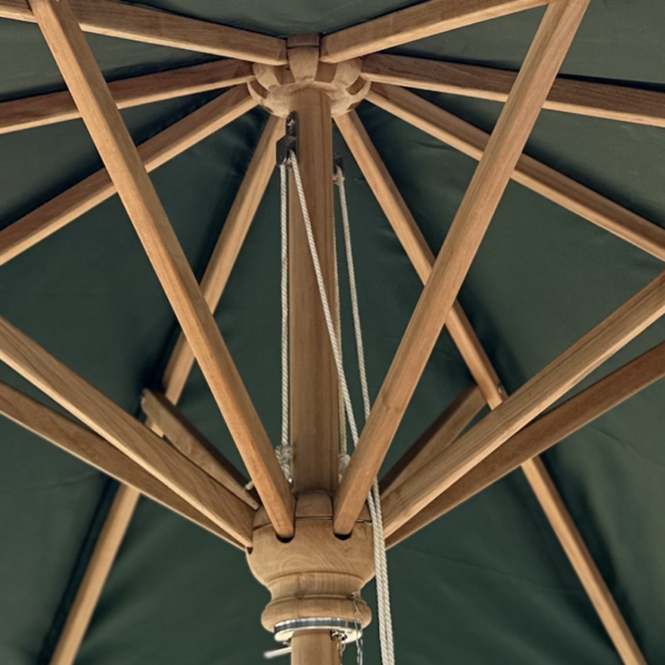 3m patio parasol teak green