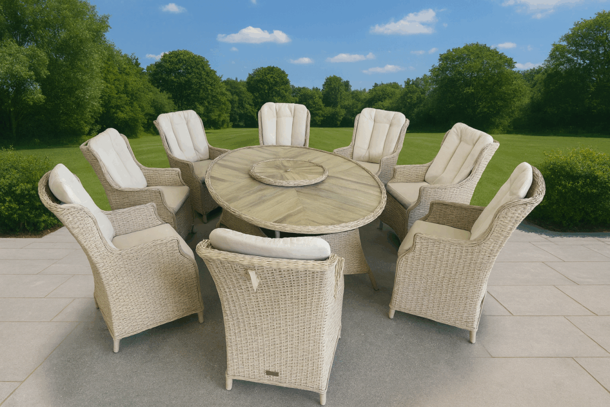 rattan oval dining set