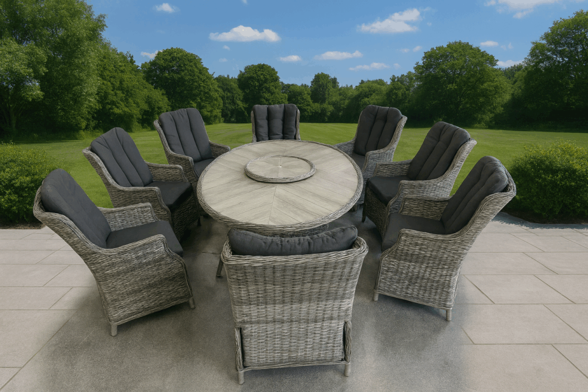 rattan oval garden set
