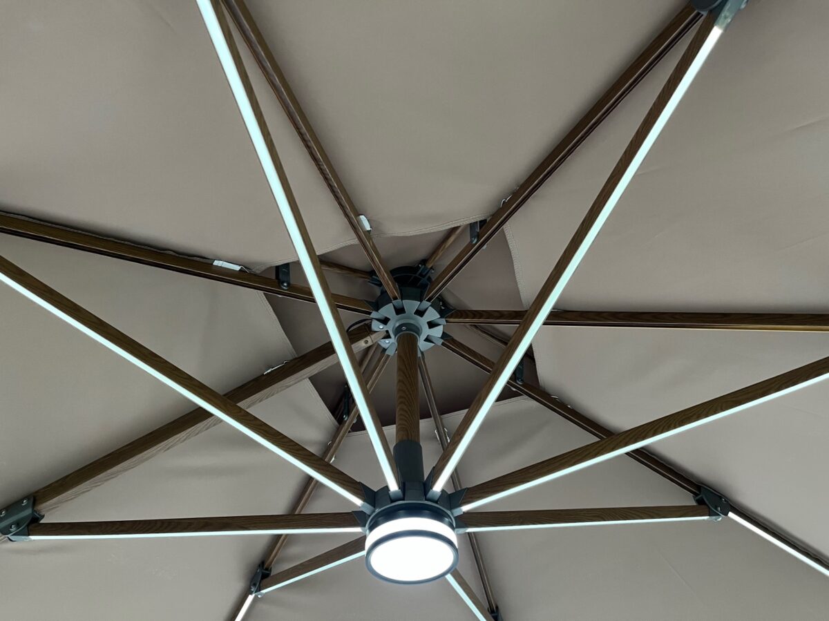 beige parasol ribs