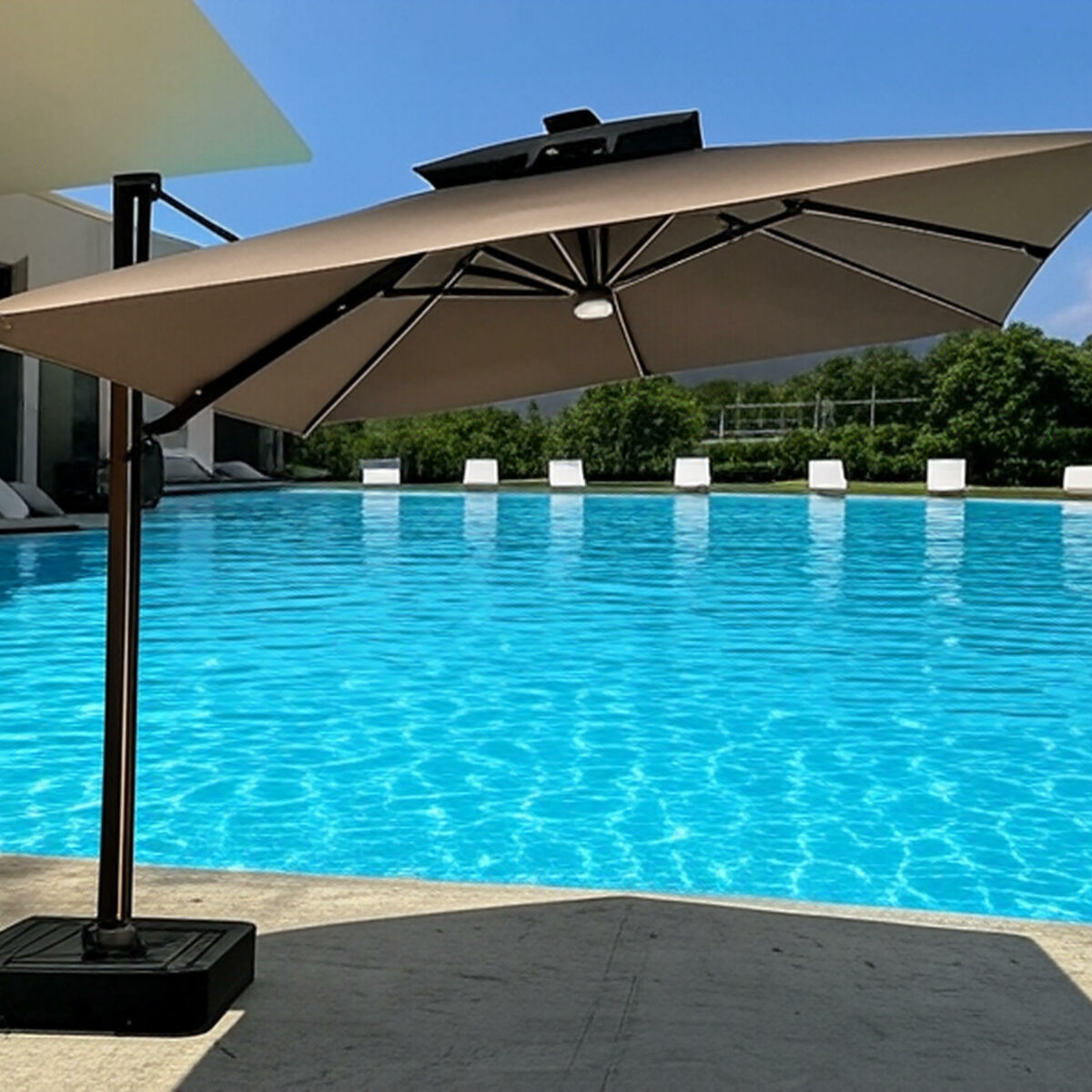 cantilever parasol with led lights